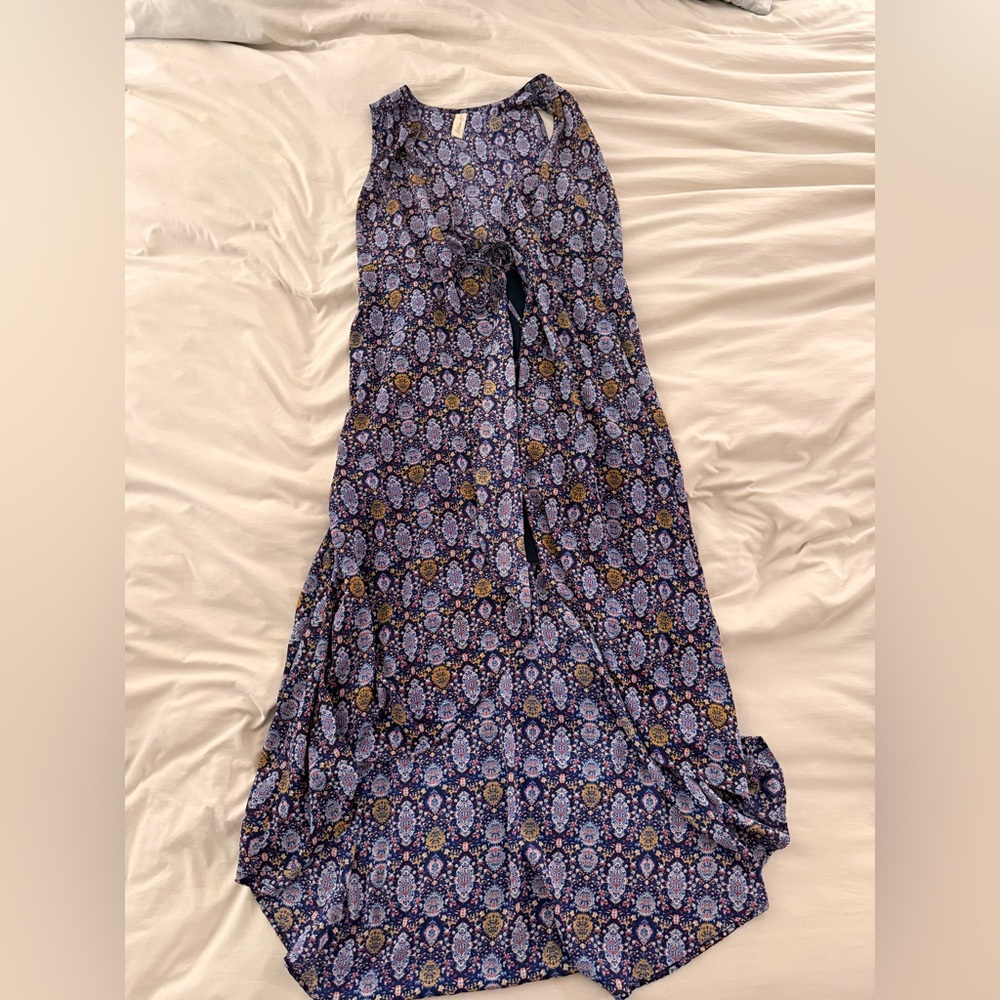 Blue Patterned Maxi Dress